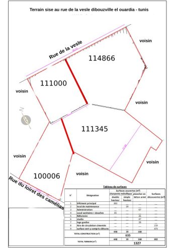 A vendre entrepôt terrain 1330M2